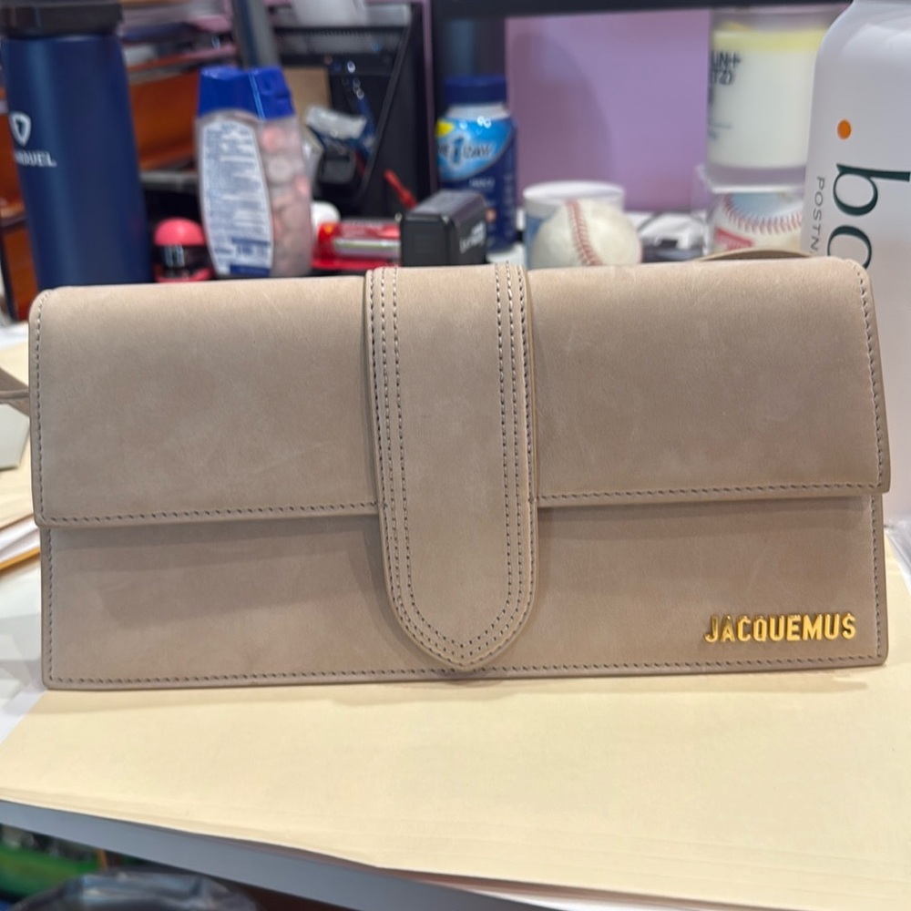 JACQUEMUS LE BAMBINO LONG DARK BEIGE SUEDE